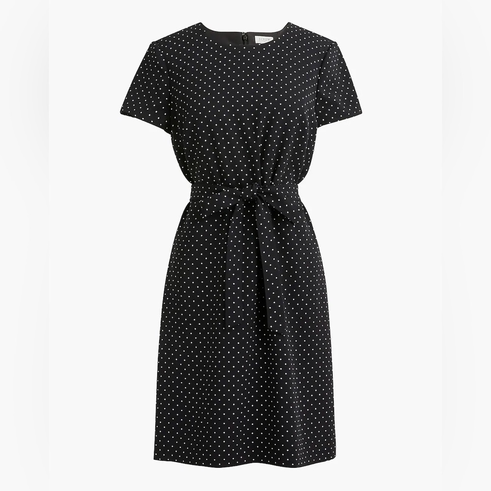 J Crew Black with Ivory Dots Suiting Dress